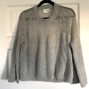 GREY line and dot sweater. bNWOT. Absolutely adorable heart cut